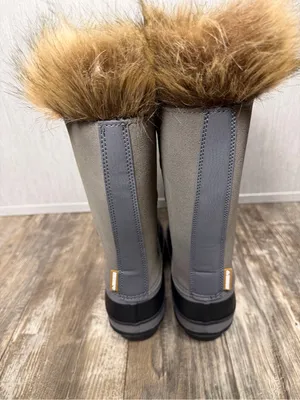 Project Cloud Women's Fur-Trim Leather Waterproof Winter Boots - Gray Size 9 thumbnail 6