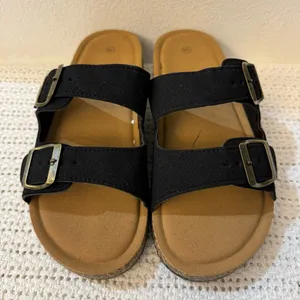 Women’s Sandal Slides– Adjustable Buckle Slippers, Lightweight with Cork Footbed thumbnail 5
