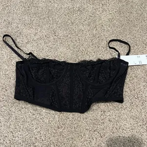 DONATE SALE NWT Out From Under Modern Love Ribcage Corset NWT Size M - Black thumbnail 2