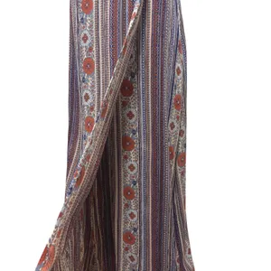 Patrons of Peace Maxi Dress Womens S Blue Floral Faux‎ Wrap Festival Boho thumbnail 3