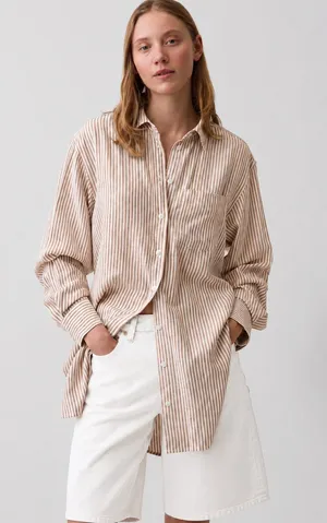 Gap Striped Button Down Tunic Sz M thumbnail 1