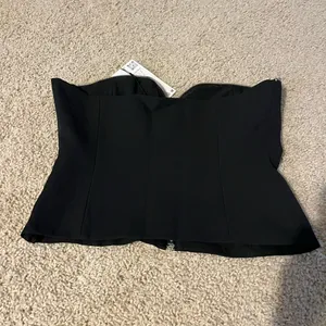 ZARA Black strapless zipper top never worn thumbnail 7