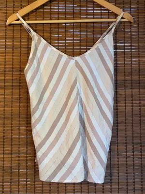 Anthropologie Self Contrast Chevron Metallic Stripe Cami Top XS NWOT thumbnail 2