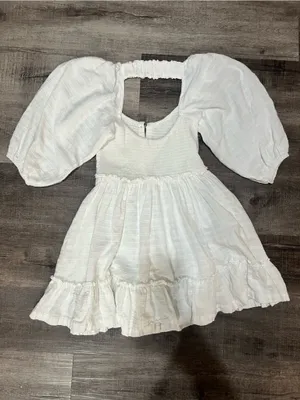FREE PEOPLE Summer Picnic Mini Dress in White thumbnail 4