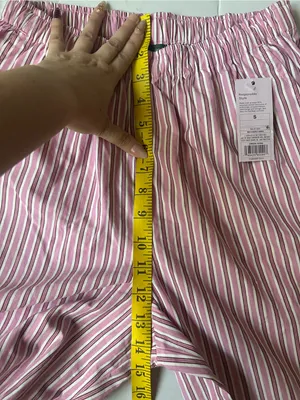 Women's Wide Leg‎ Pants Target Pink Striped Tie Detail High Waist NWT thumbnail 9