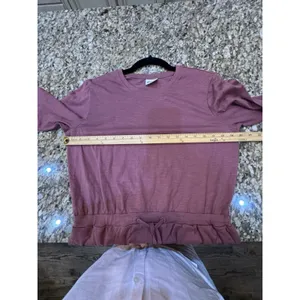 Pact organic cotton mauve tie-waist dress crew neckline Size Small Gorpcore thumbnail 8