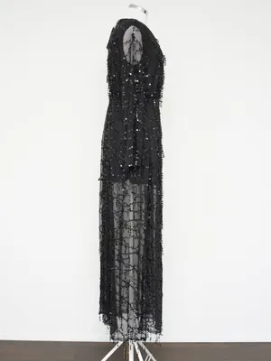 Miss Ord Sequin - Embellished Sheer Mesh Evening Gown thumbnail 6