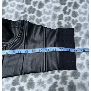 SKIMS Onyx Black Faux Leather Look Corset Bustier Underwire Top Sz S Whimsigoth thumbnail 10