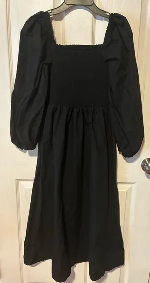 J.crew Smocked puff-sleeve dress size small minimalist thumbnail 1