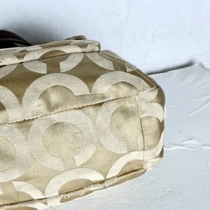 Coach Kristen Signature Op Art Hobo Purse Sateen Zip Top thumbnail 12