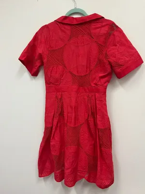 NWT Avara "Annie" Red Lace embroidered Fit & Flare Dress size S thumbnail 4