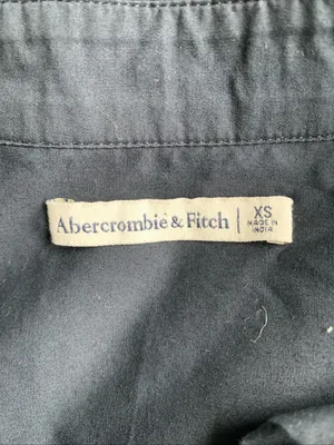 Abercrombie navy blue size XS long sleeve Button-up tunic shirt dress thumbnail 3