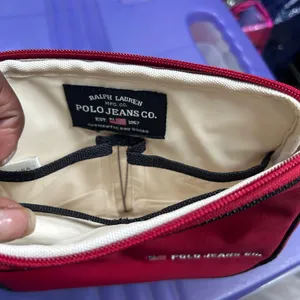 Ralph Lauren Polo Jeans Co. Red and Black Travel Case Makeup Bag Toiletries bag thumbnail 8