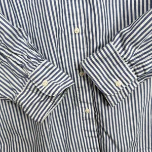 Old Navy M Oversized Striped Boyfriend Shirt Cotton Long Sleeve Button Down Top thumbnail 4
