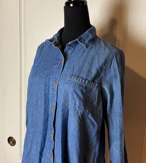 Highway Jeans Western Denim Button Up Shirt Business Casual Dress Cowgirl thumbnail 2