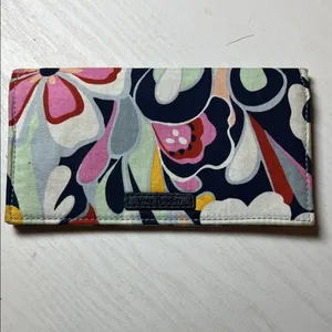 Vera Bradley Pink and Blue Floral Wallet D11 thumbnail 2