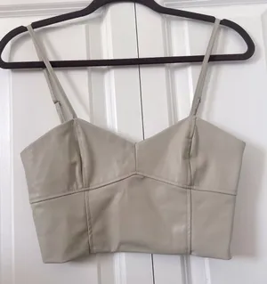 Zara Beige Crop Top thumbnail 1