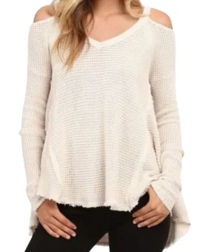 Free People Moonshine Waffle Knit Sweater thumbnail 1