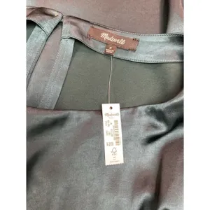Madewell Satin Shift Mini Dress in‎ Smokey Spruce Size Medium thumbnail 10