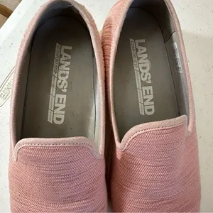 Lands'‎ End Slip On Sneakers Womens 9.5 Pink Comfort Step Knit Walking Shoes thumbnail 7
