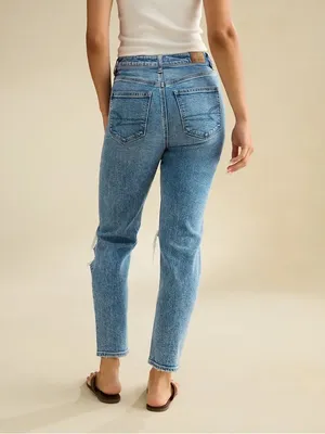 American Eagle Strigid Distressed Mom Denim Jean thumbnail 3