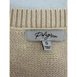 Polagram Sweater Knit Midi Dress Small Cream Boho Minimalist Neutral Classic thumbnail 5