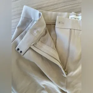 Abercrombie & Fitch Cream Wide-Leg Trousers thumbnail 5