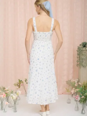 Last One!! Floral Stripe Clip Dot Sleeveless Maxi Dress. Size Small thumbnail 4