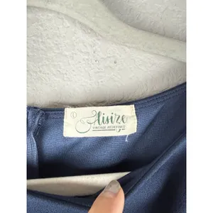 Aisize Vintage Redefined Blue Pinup Ruffle‎ Sleeve Pencil Dress Women's Size L thumbnail 6