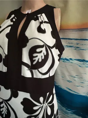 Dressbarn Women’s Black & White Sleeveless Floral Dress 10 thumbnail 3