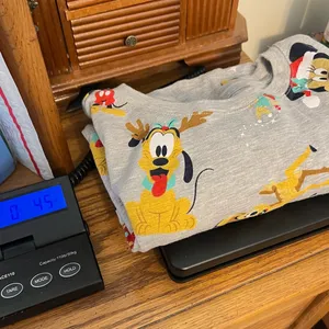 Disney 100 Character Christmas Shirt Sleeve T Shirt Juniors XXL Gray Stitch thumbnail 8