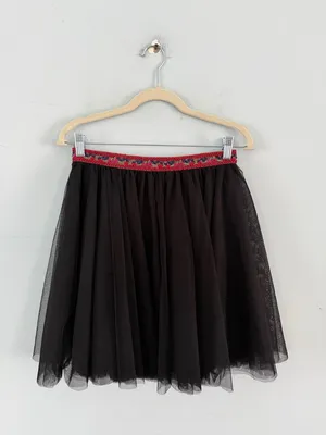NWT Sherri Hill‎ Vintage Beaded Embroidered Black Tulle Prom Homecoming Skirt thumbnail 2