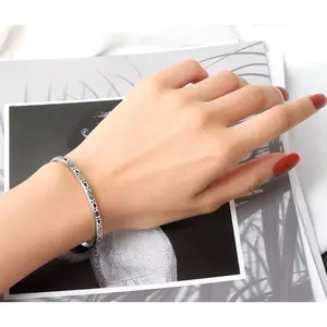 NEW Engraved 925‎ Sterling Silver Adjustable Cuff Bracelet thumbnail 11