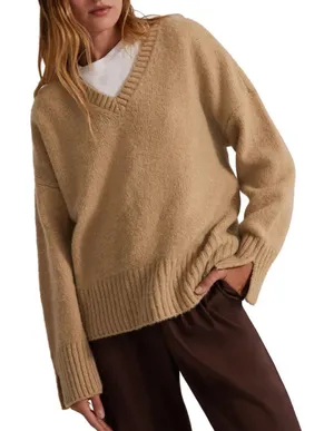 Favorite Daughter The William Sweater Wool Cashmere Women's Large Almond NWOT thumbnail 1