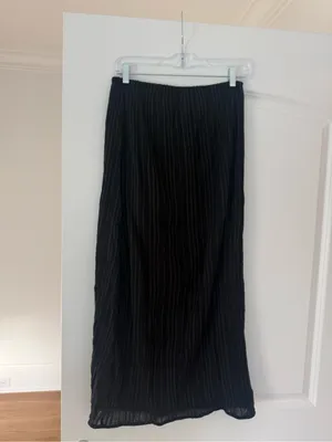 Free People Free-est Black Crinkle Textured Maxi Skirt XS thumbnail 2
