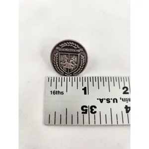 Vintage‎ Pewter Teacher Crest Silver Tone Round Pin Button Award Merit Student thumbnail 4