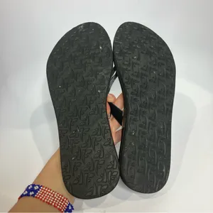 Flojos flip flop‎ sandals thongs black faux leather womens size 10 casual summer thumbnail 8
