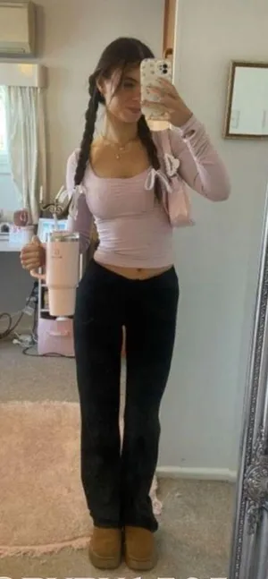 🌸 💓Wonen’s Boho Crop Top With Open Back Tie Pink Size XS thumbnail 4