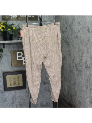 NWT State of Day Womens Knit Printed Jogger Pants Soft Leopard Brown 2XL thumbnail 3