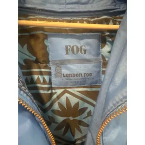 London Fog 2 in 1 Vintage Blue Puffer Parka Jacket Patterned Lining Womens M thumbnail 5