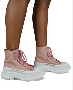 Barnes Elle Pink High-Top Platform Sneakers for Women size 6 thumbnail 1