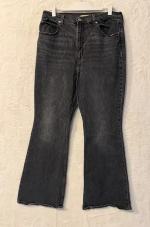 Levi's Premium 70s‎ High Flare Jeans Womens 32 Black High Rise Retro Bell Bottom thumbnail 1