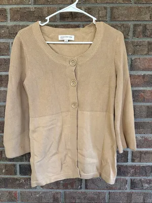 Jones New York Camel 3 Button -Front Lightweight Cardigan thumbnail 1