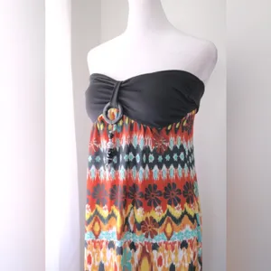 Drama Gold Multicolor Beaded Bandeau Maxi Dress thumbnail 4
