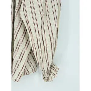 Elizabeth and James Blouse Womens Small‎ Ivory Burgundy Pintuck Peasant Top Boho thumbnail 5