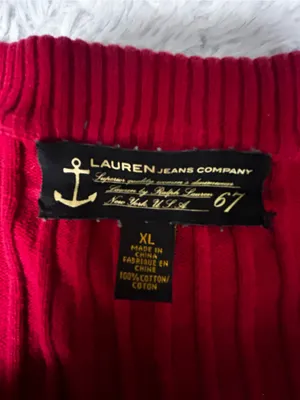 Lauren Jeans Co black label vintage cotton sweater with gold buttons thumbnail 8