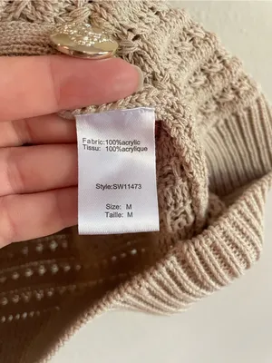 Elan Sleeveless Knit Sleeveless Sweater Cardigan - Taupe Size Medium thumbnail 7