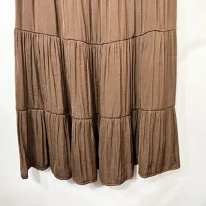 Indigo Soul Large Midi Skirt‎ Brown Tiered Smocked Boho Fairy Soft Girl 1772 thumbnail 2