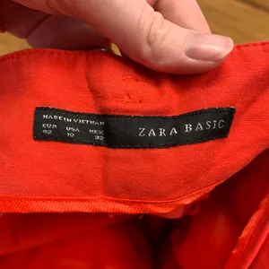 Zara Basic Red Trousers Pants High Rise‎ Utility Pockets Women Size 10 Career thumbnail 7