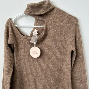 Camila Coelho Emelia in Beige Wool Blend Mini Sweater Dress Size: S thumbnail 3